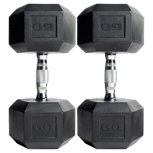 (2 Pack) CAP Barbell, 60Lb Coated Hex Dumbbell, Single