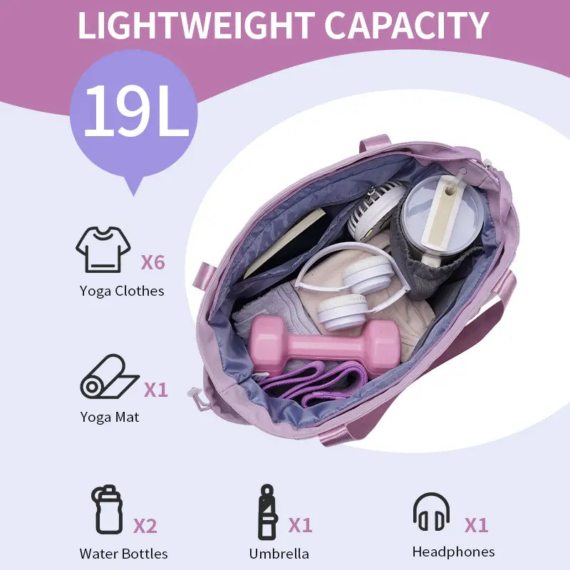 Sportsnew Yoga Mat Bag Tote Yoga Gym Bags for Women Men with Waterproof Wet Pocket & Hook-And-Loop, Quick Access Storage Yoga Mat Bag Carrier