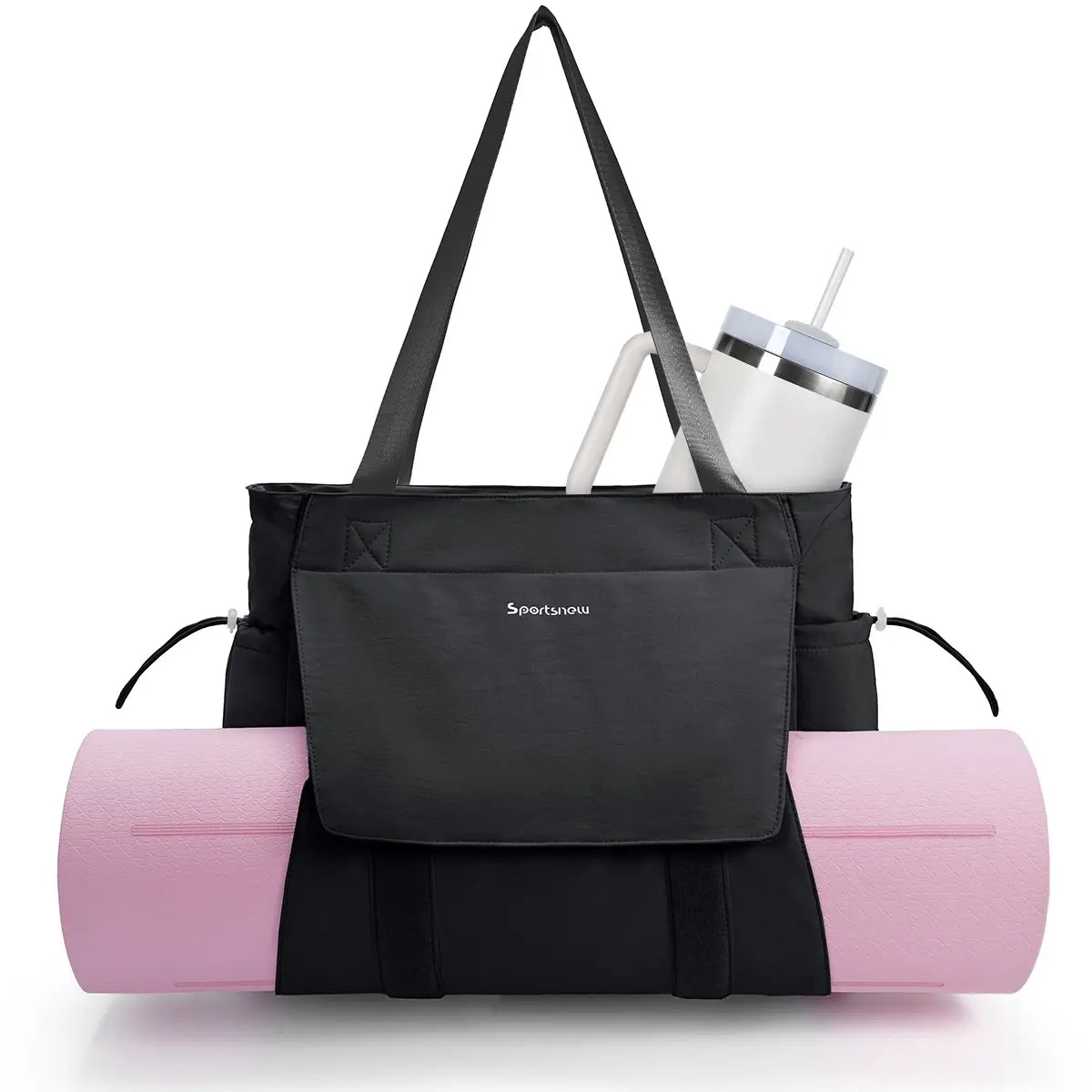 Sportsnew Yoga Mat Bag Tote Yoga Gym Bags for Women Men with Waterproof Wet Pocket & Hook-And-Loop, Quick Access Storage Yoga Mat Bag Carrier