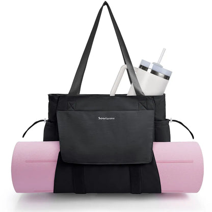 Sportsnew Yoga Mat Bag Tote Yoga Gym Bags for Women Men with Waterproof Wet Pocket & Hook-And-Loop, Quick Access Storage Yoga Mat Bag Carrier