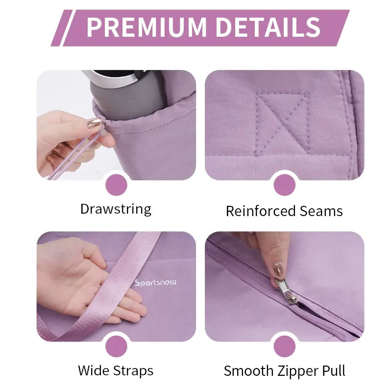 Sportsnew Yoga Mat Bag Tote Yoga Gym Bags for Women Men with Waterproof Wet Pocket & Hook-And-Loop, Quick Access Storage Yoga Mat Bag Carrier