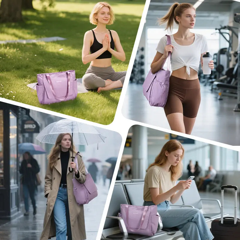 Sportsnew Yoga Mat Bag Tote Yoga Gym Bags for Women Men with Waterproof Wet Pocket & Hook-And-Loop, Quick Access Storage Yoga Mat Bag Carrier