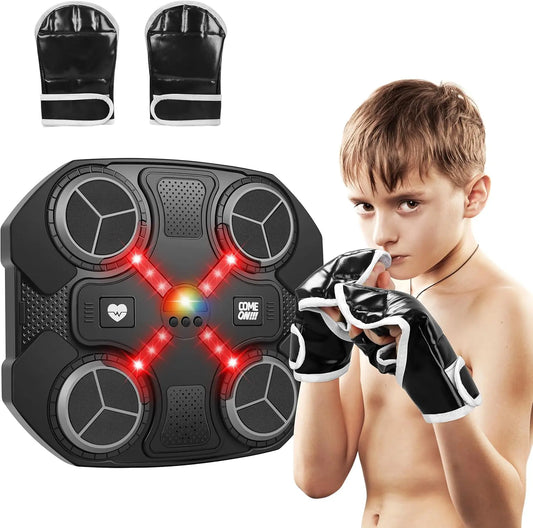 Music Boxing Machine with Boxing Gloves, Smart Bluetooth Boxing Trainer, Boxing Wall Mount Machine for Adults Kids, Electronic Boxing Target Fitness for Home Office Gym