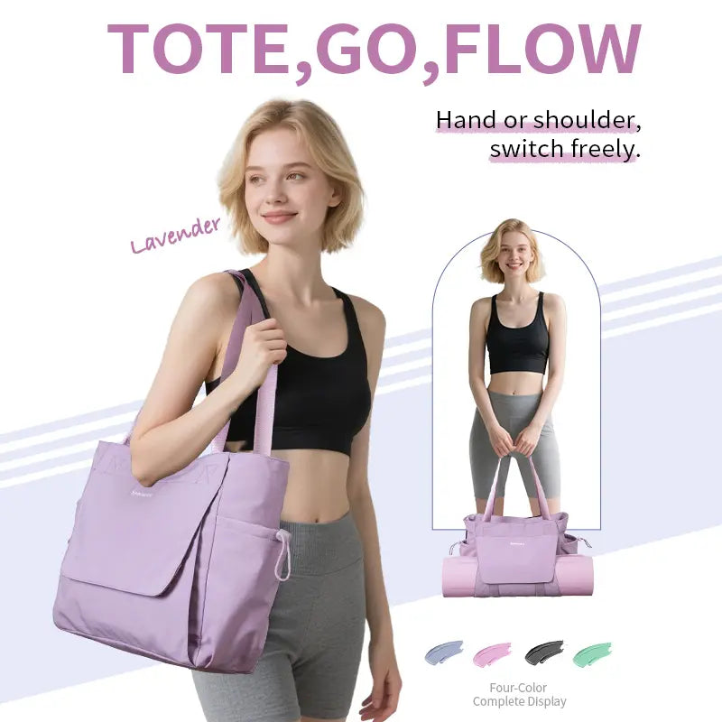 Sportsnew Yoga Mat Bag Tote Yoga Gym Bags for Women Men with Waterproof Wet Pocket & Hook-And-Loop, Quick Access Storage Yoga Mat Bag Carrier