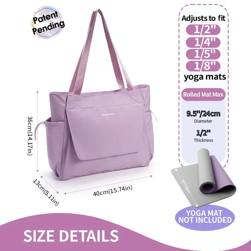 Sportsnew Yoga Mat Bag Tote Yoga Gym Bags for Women Men with Waterproof Wet Pocket & Hook-And-Loop, Quick Access Storage Yoga Mat Bag Carrier